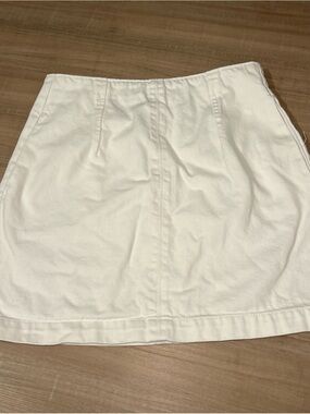Source Unknown White Cotton Mini Skirt